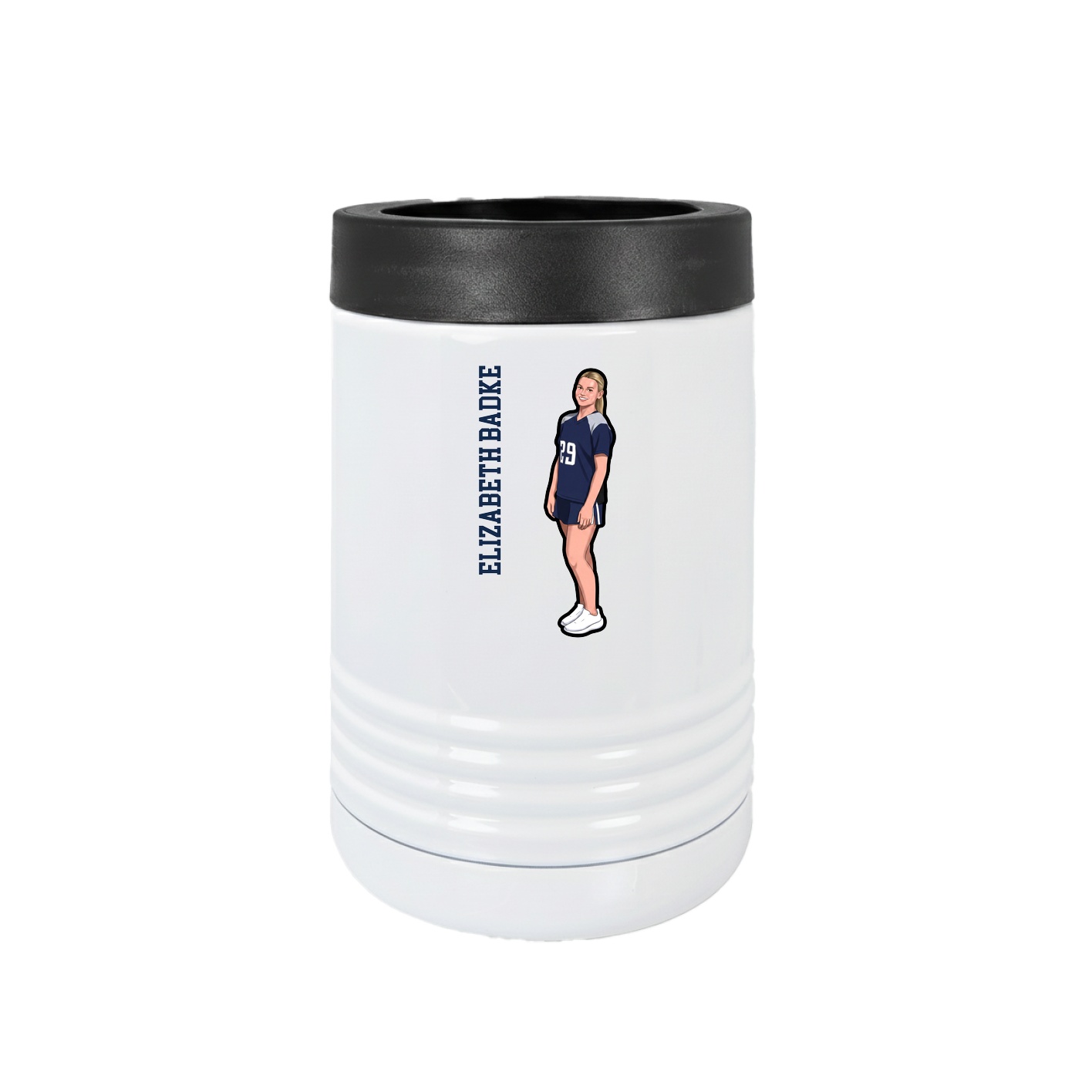 Beverage Holder — Name Vertical in White