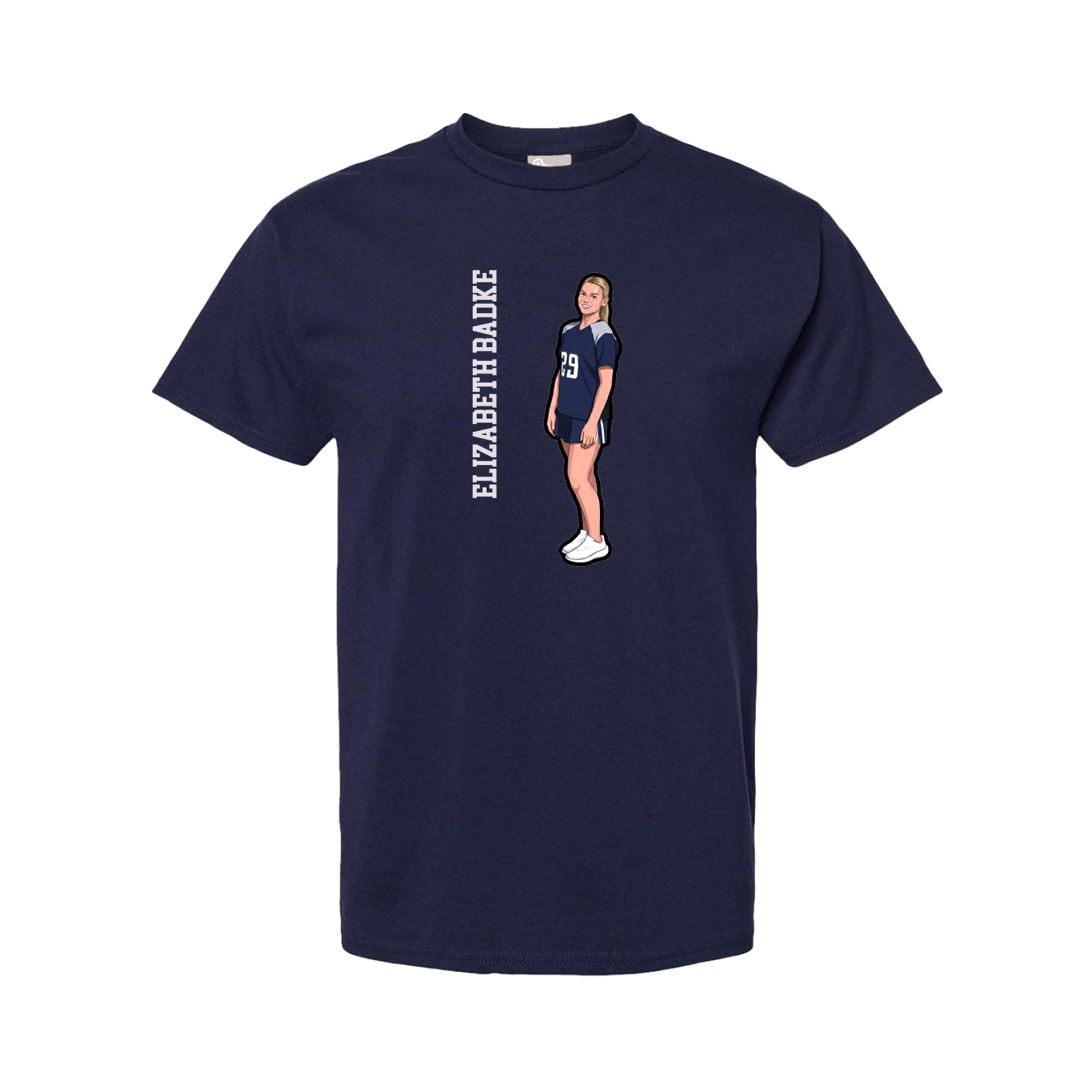 Youth Tee — Name Vertical in Navy