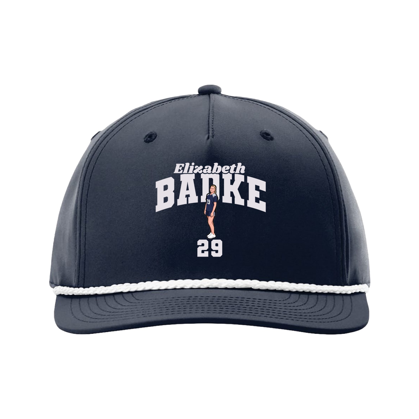 Five-Panel Classic Rope Cap — Signature Arch in Navy