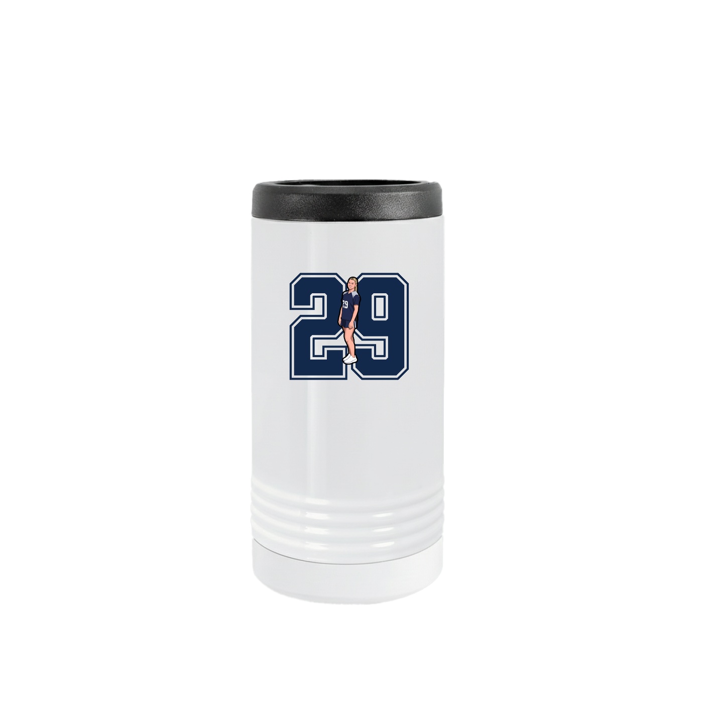 Slim Beverage Holder — Number in White
