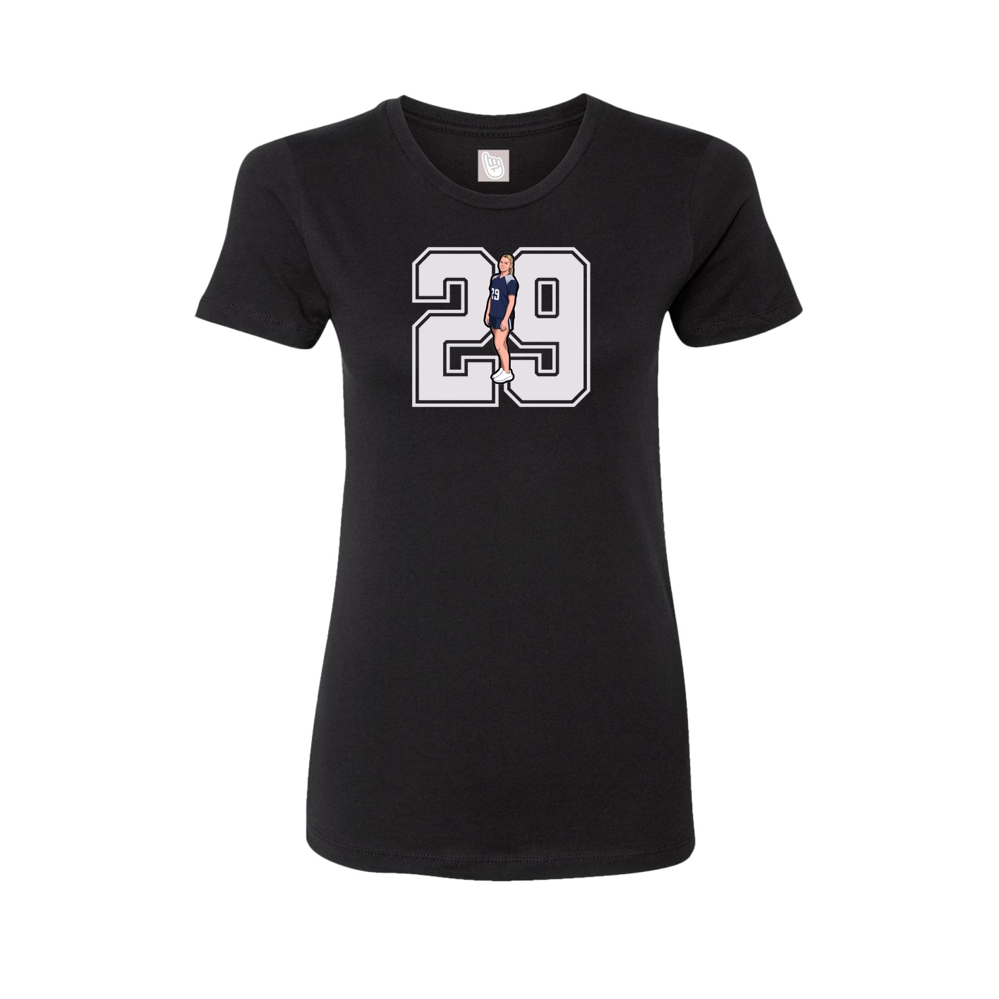 Womens Tee — Number in Black