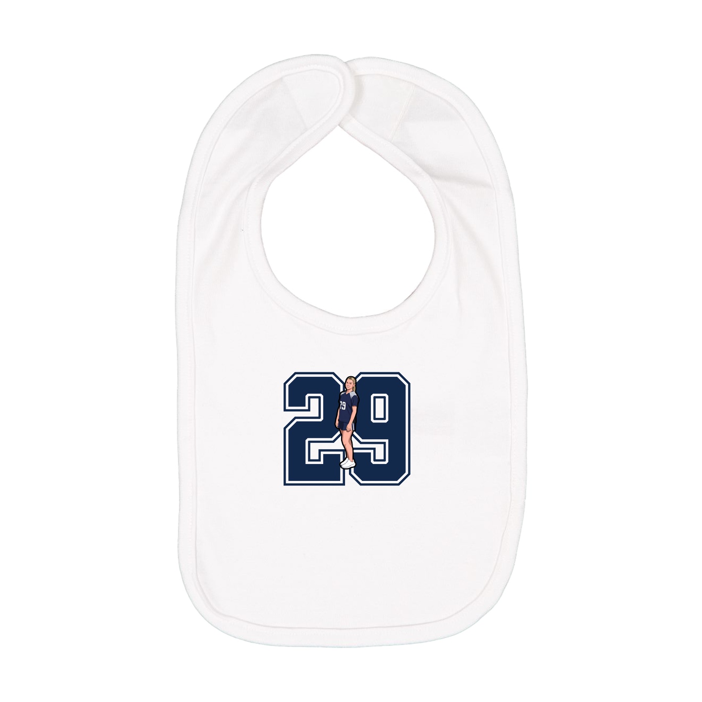 Infant Bib — Number in White