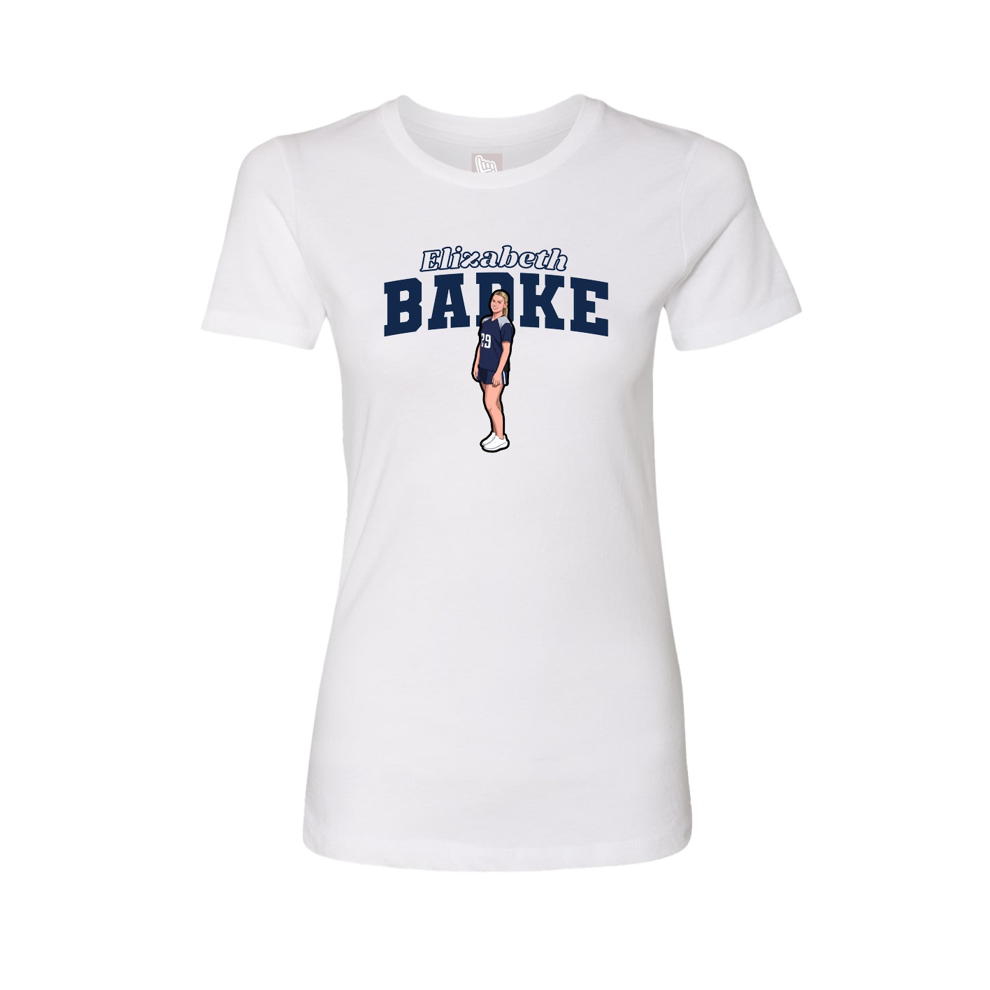 Womens Tee — Name Arch in White