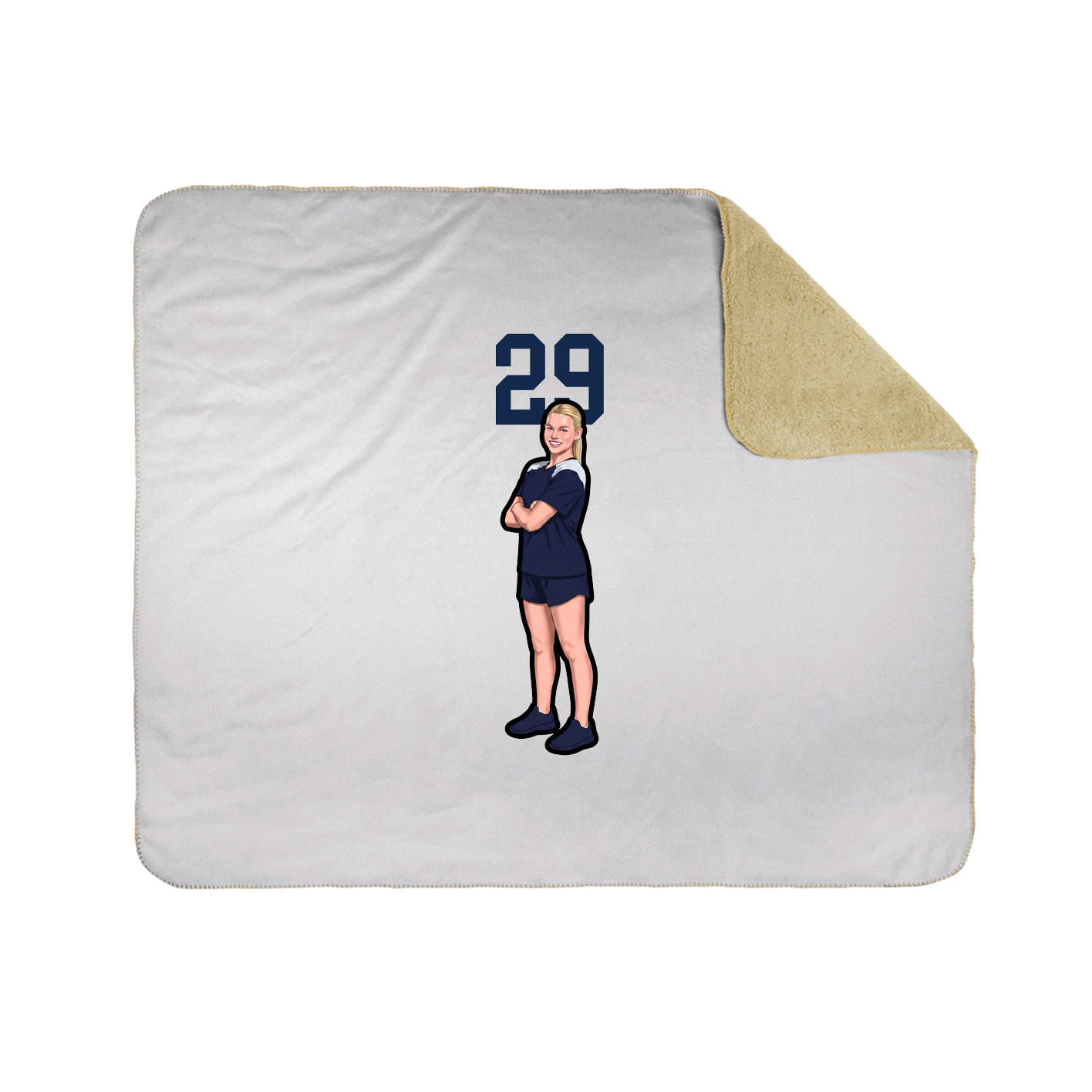 Throw Blanket — Number Top in White