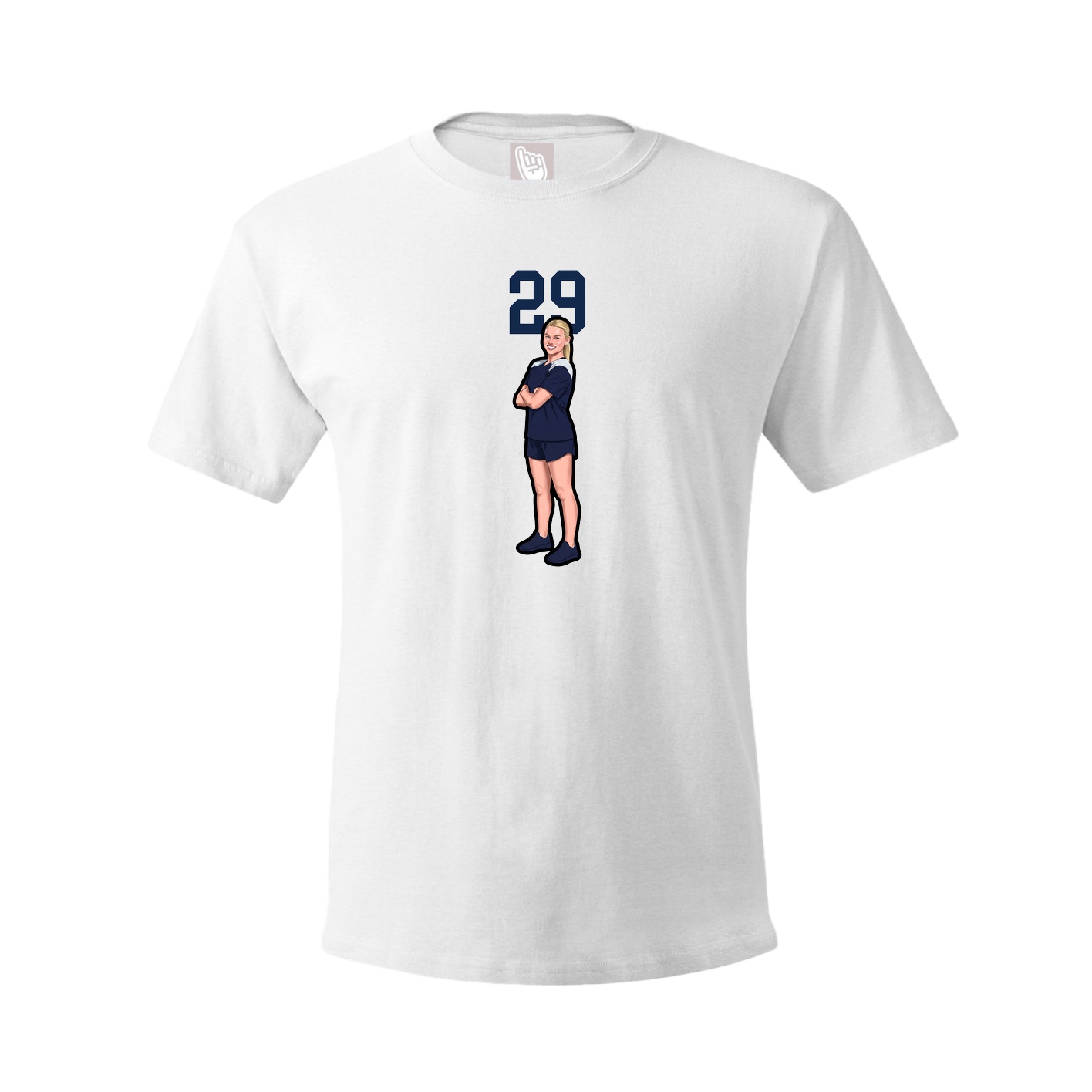 Youth Tee — Number Top in White