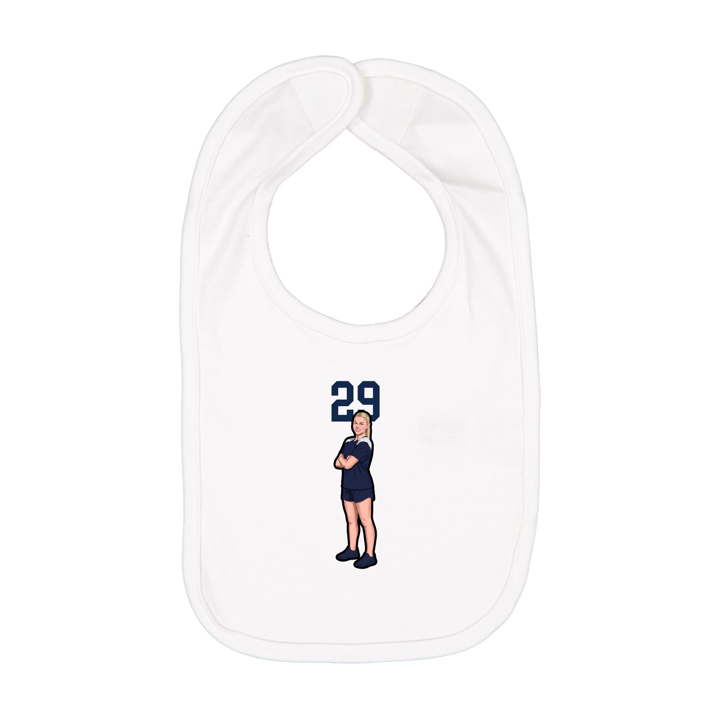Infant Bib — Number Top in White