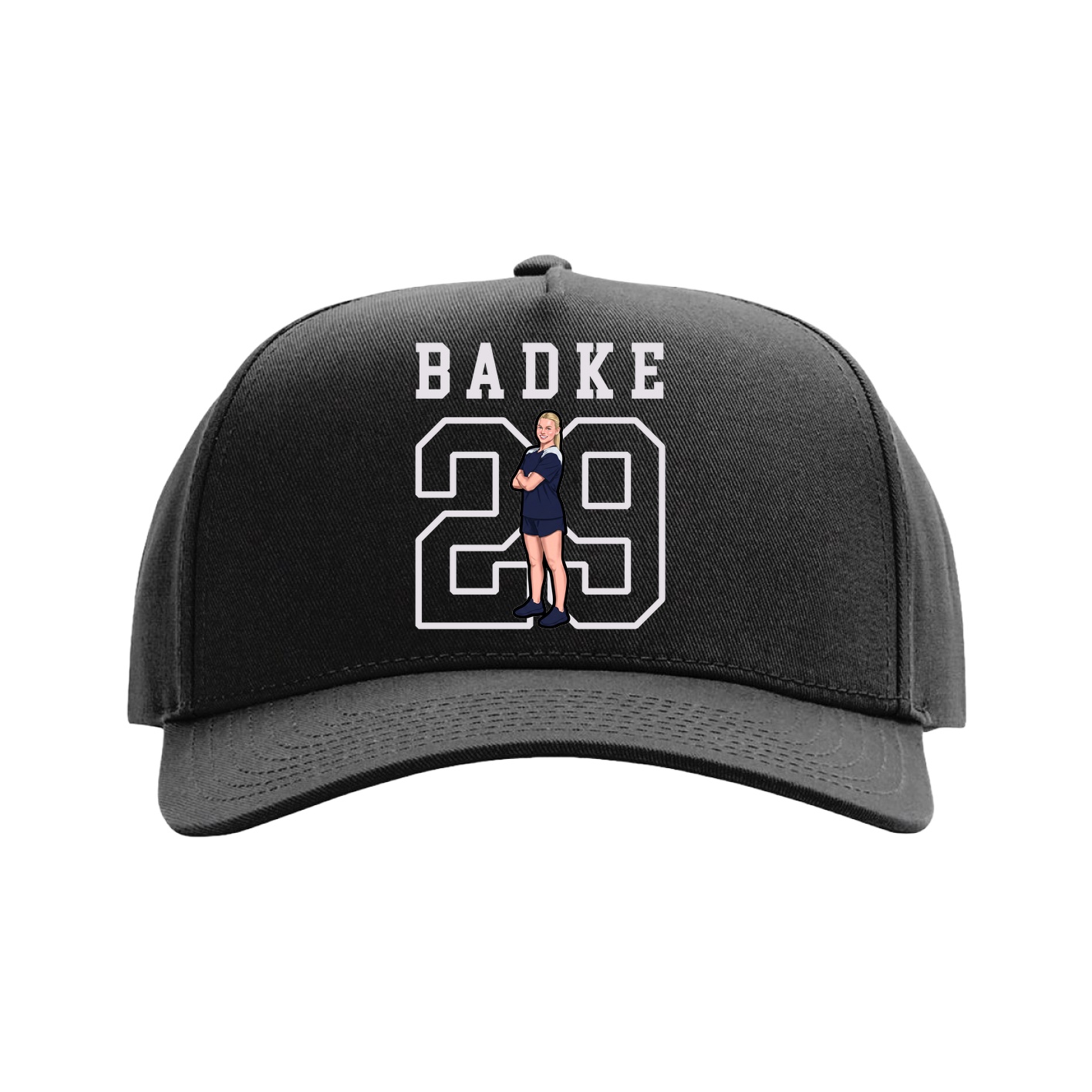 Full Fabric Five-Panel Champ Cap — Shirsey in Black