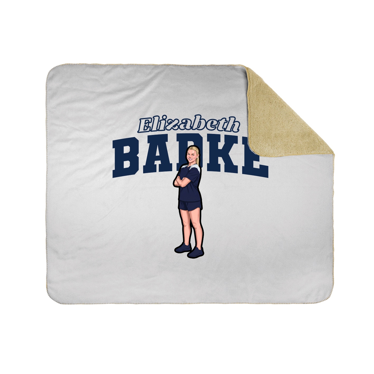 Throw Blanket — Name Arch in White