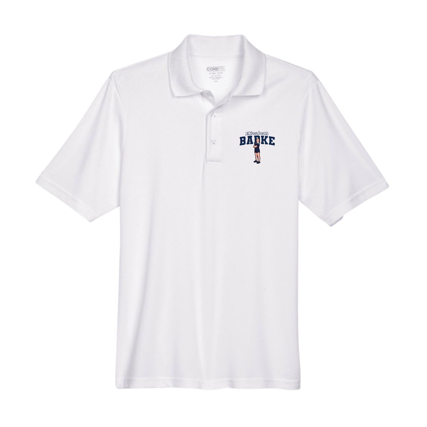Performance Polo — Name Arch in White