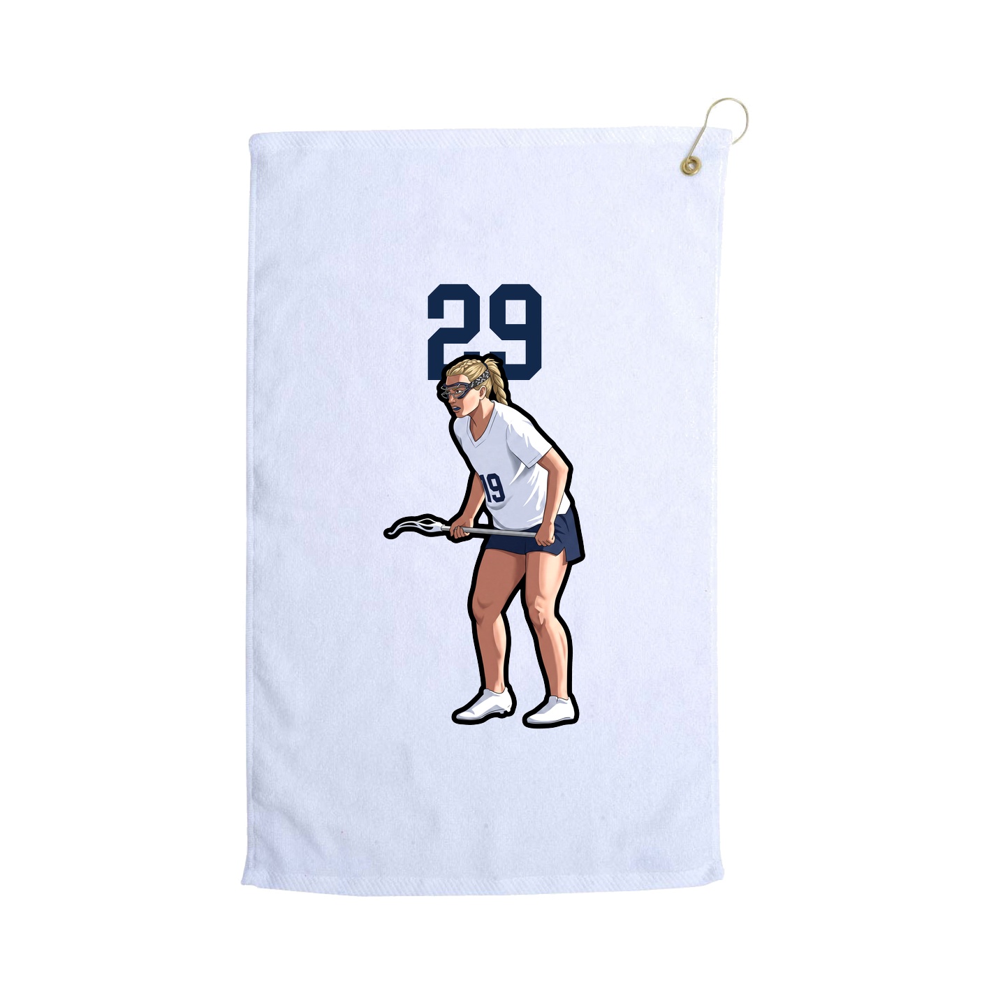 Golf Towel — Number Top in White
