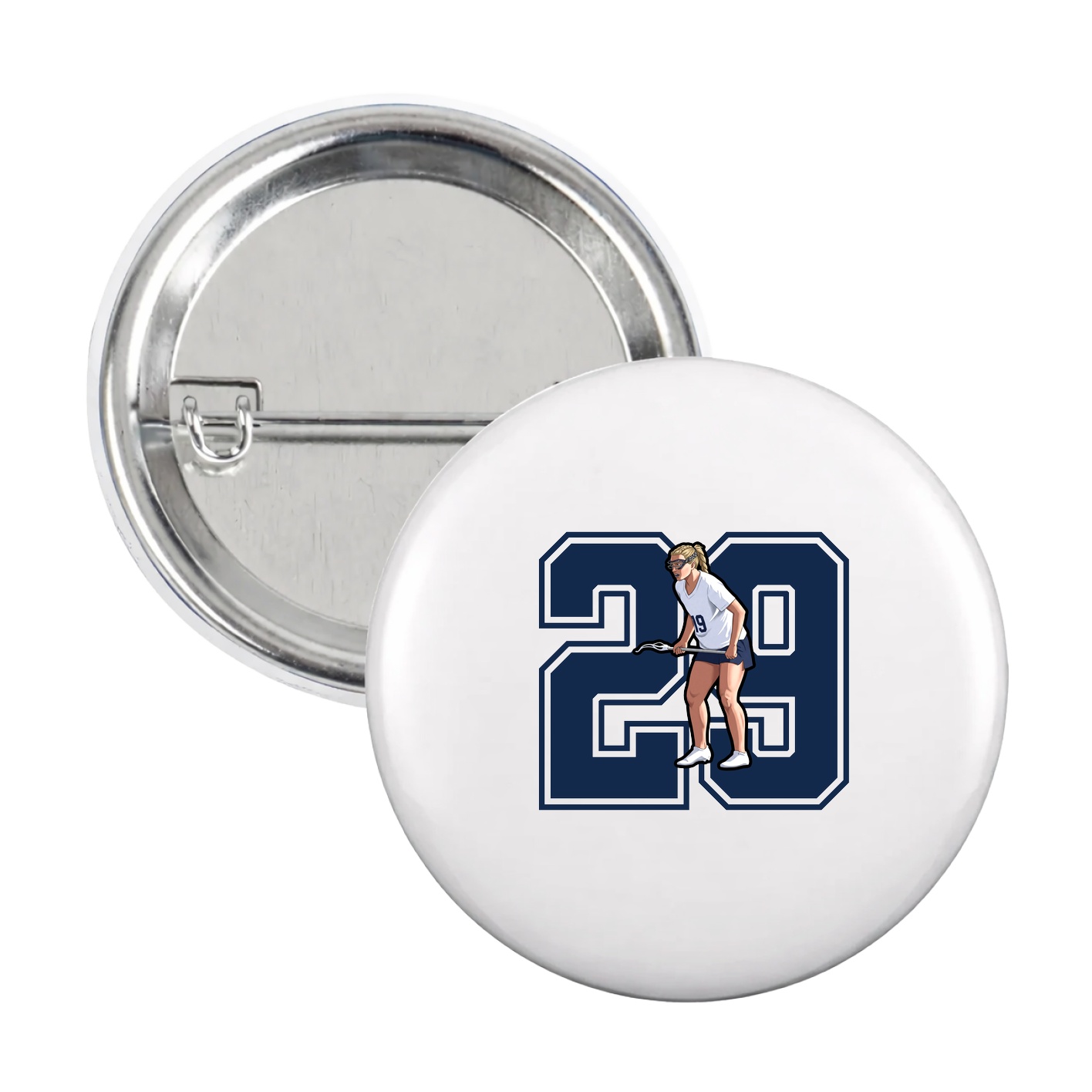 Game Day Button — Number in White