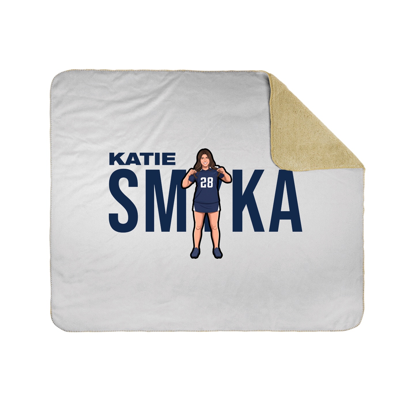 Throw Blanket — Player Name in White