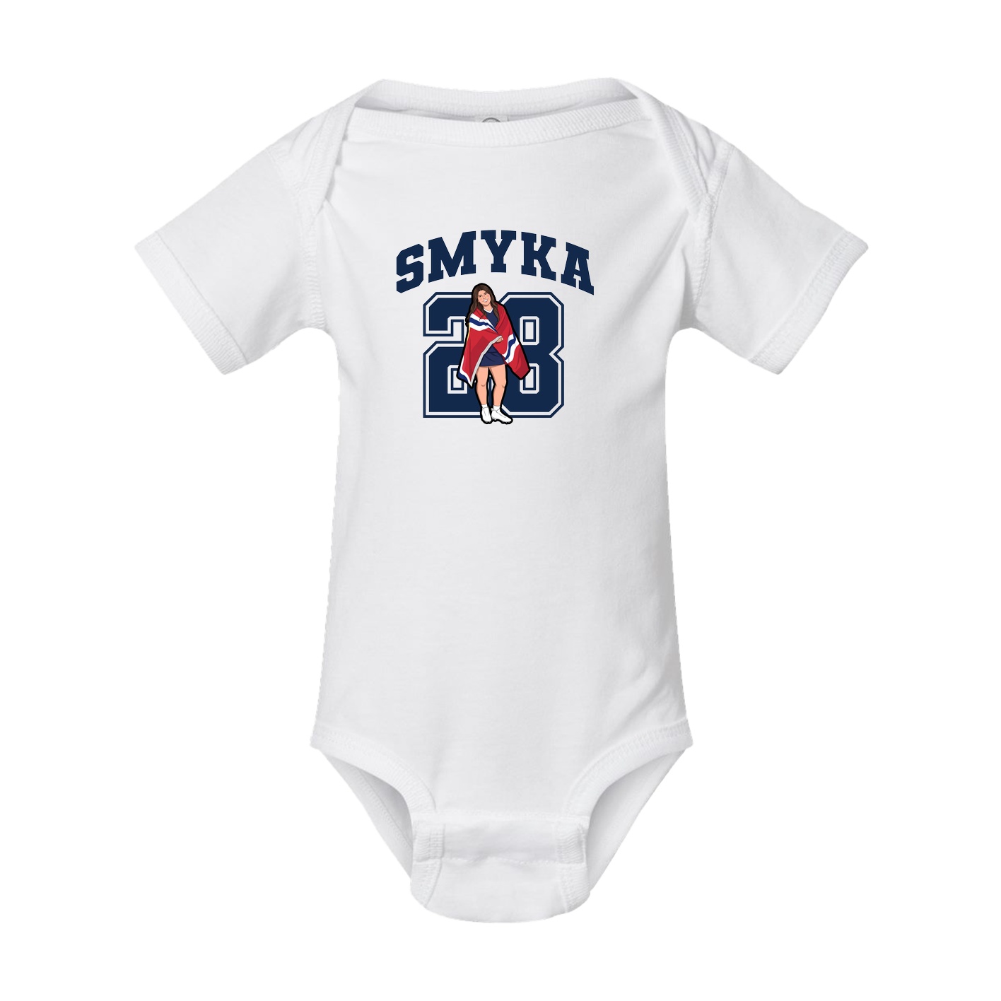 Baby Onesie — Number in White