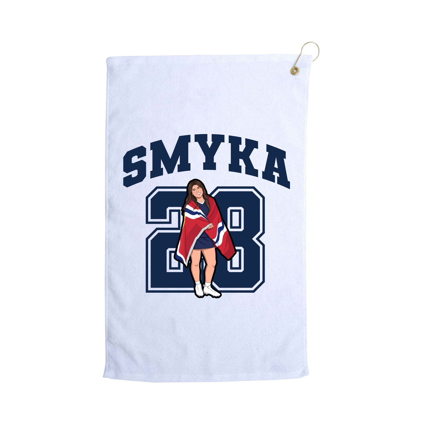 Golf Towel — Number in White
