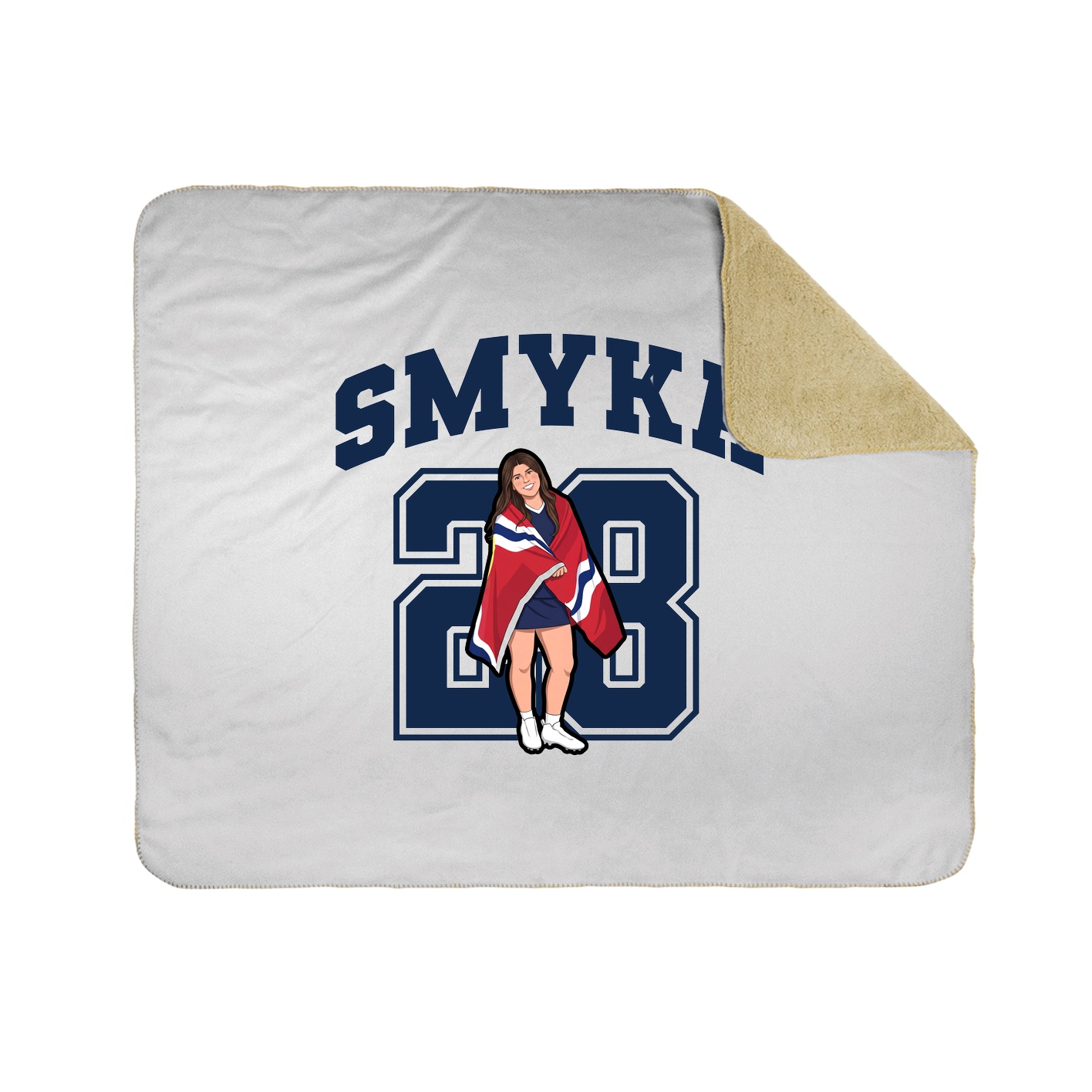 Throw Blanket — Number in White