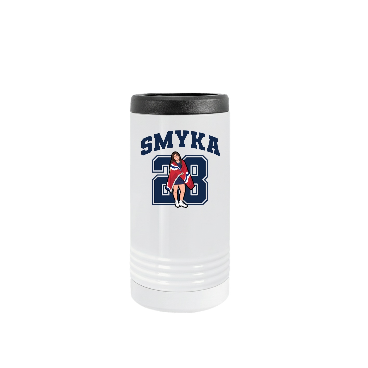 Slim Beverage Holder — Number in White