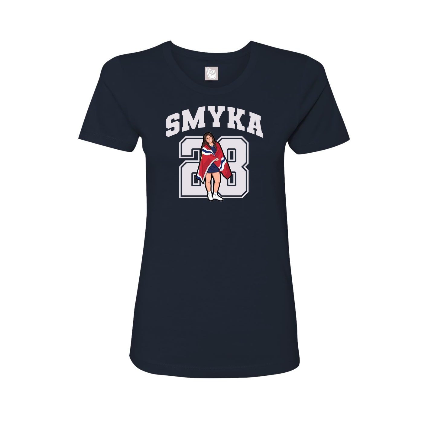Fitted Women's Tee — Number in Navy