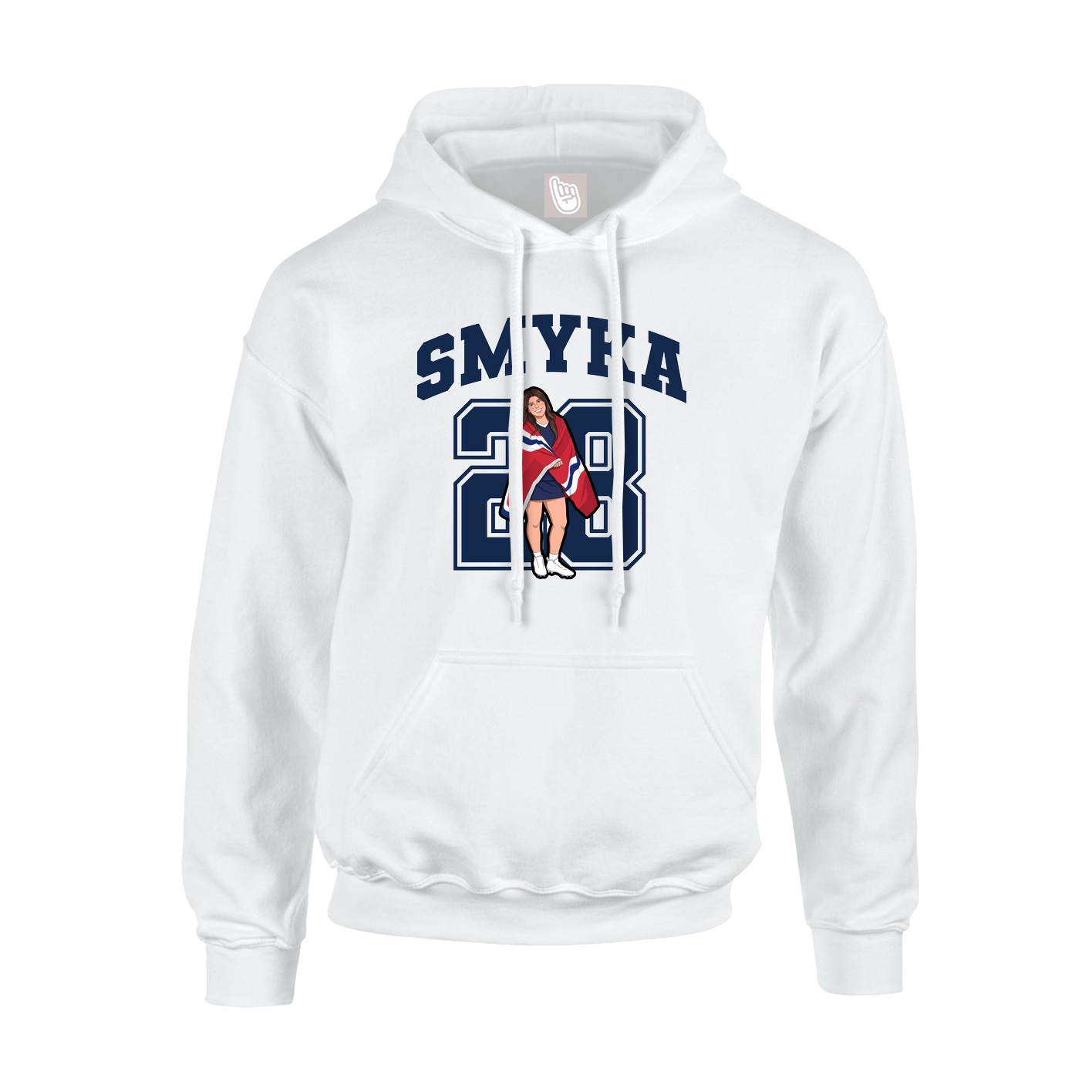 Hoodie — Number in White
