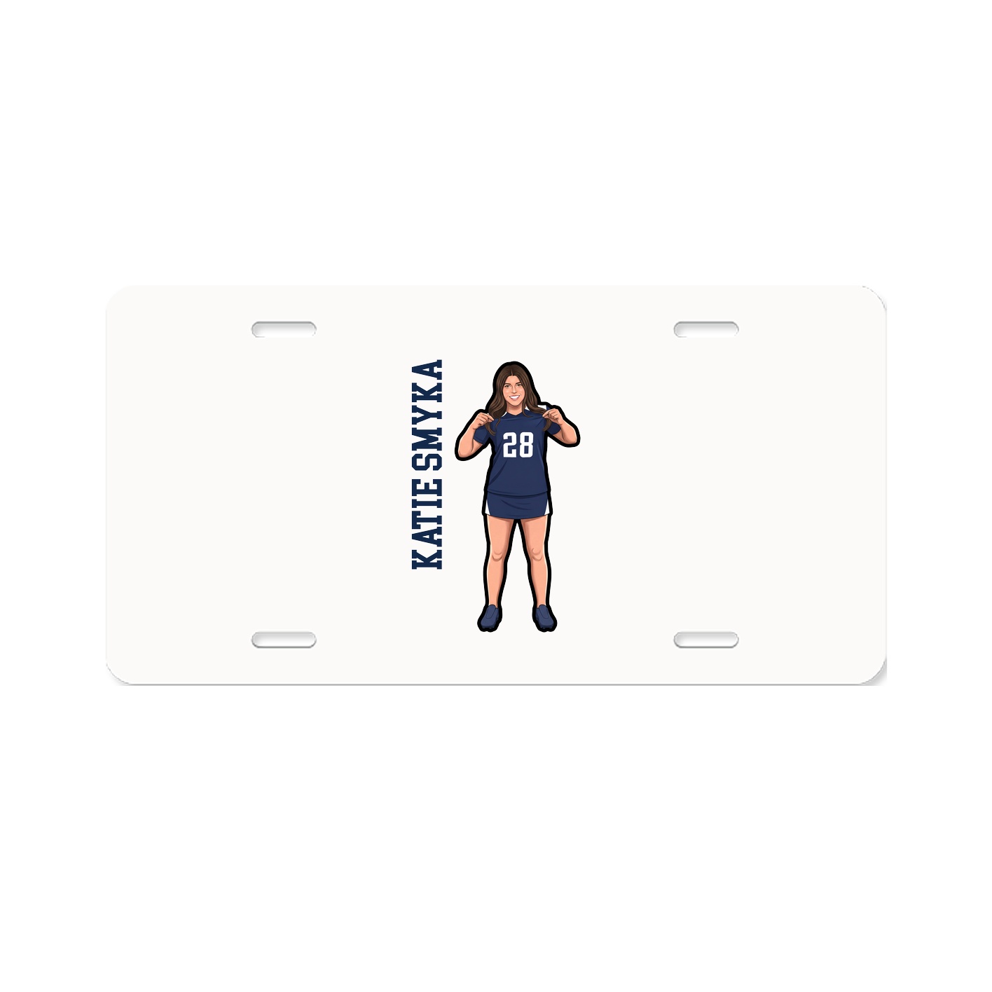 License Plate — Name Vertical in Classic