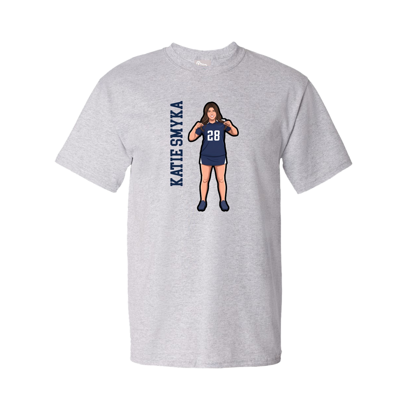 Youth Tee — Name Vertical in Grey