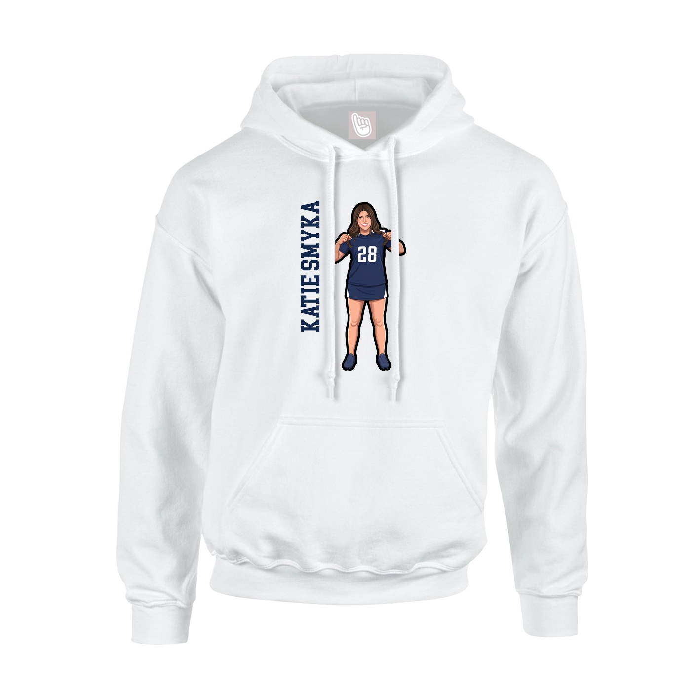 Hoodie — Name Vertical in White