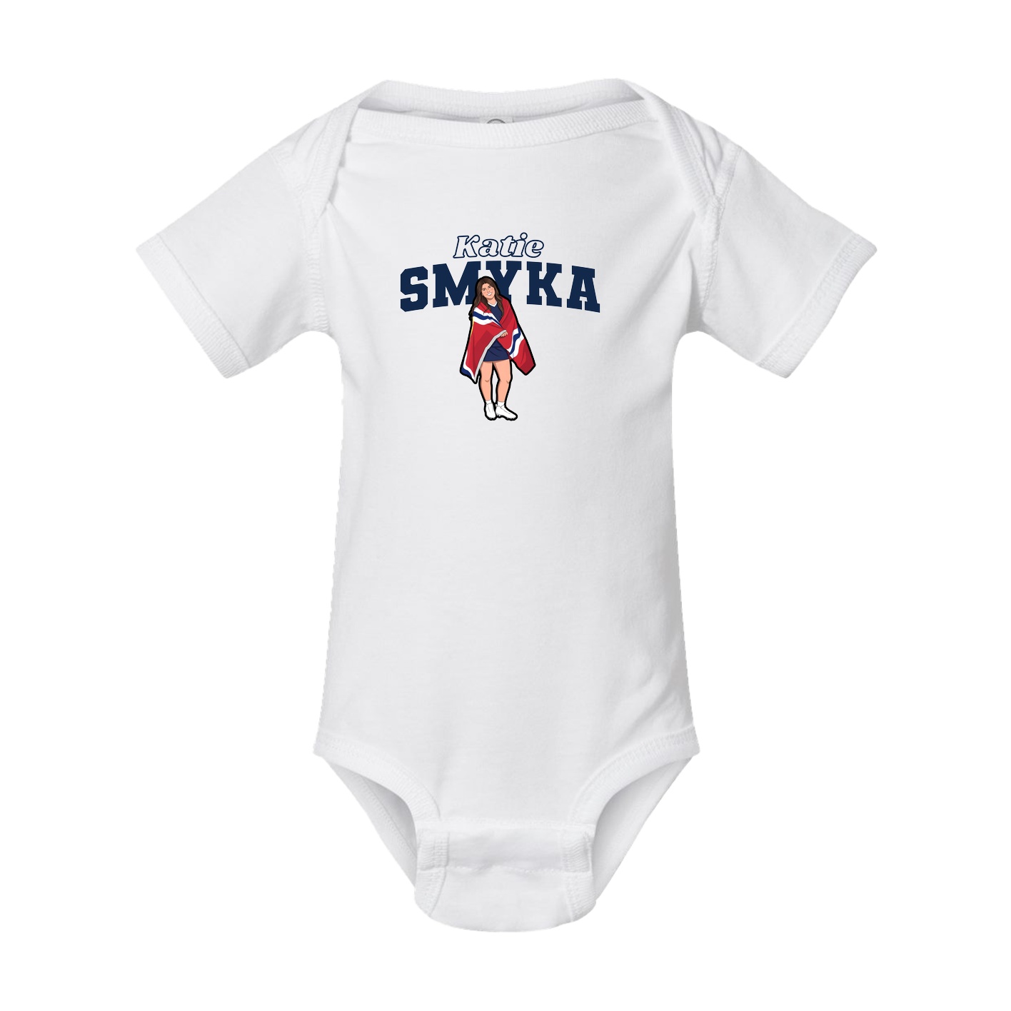 Baby Onesie — Name Arch in White