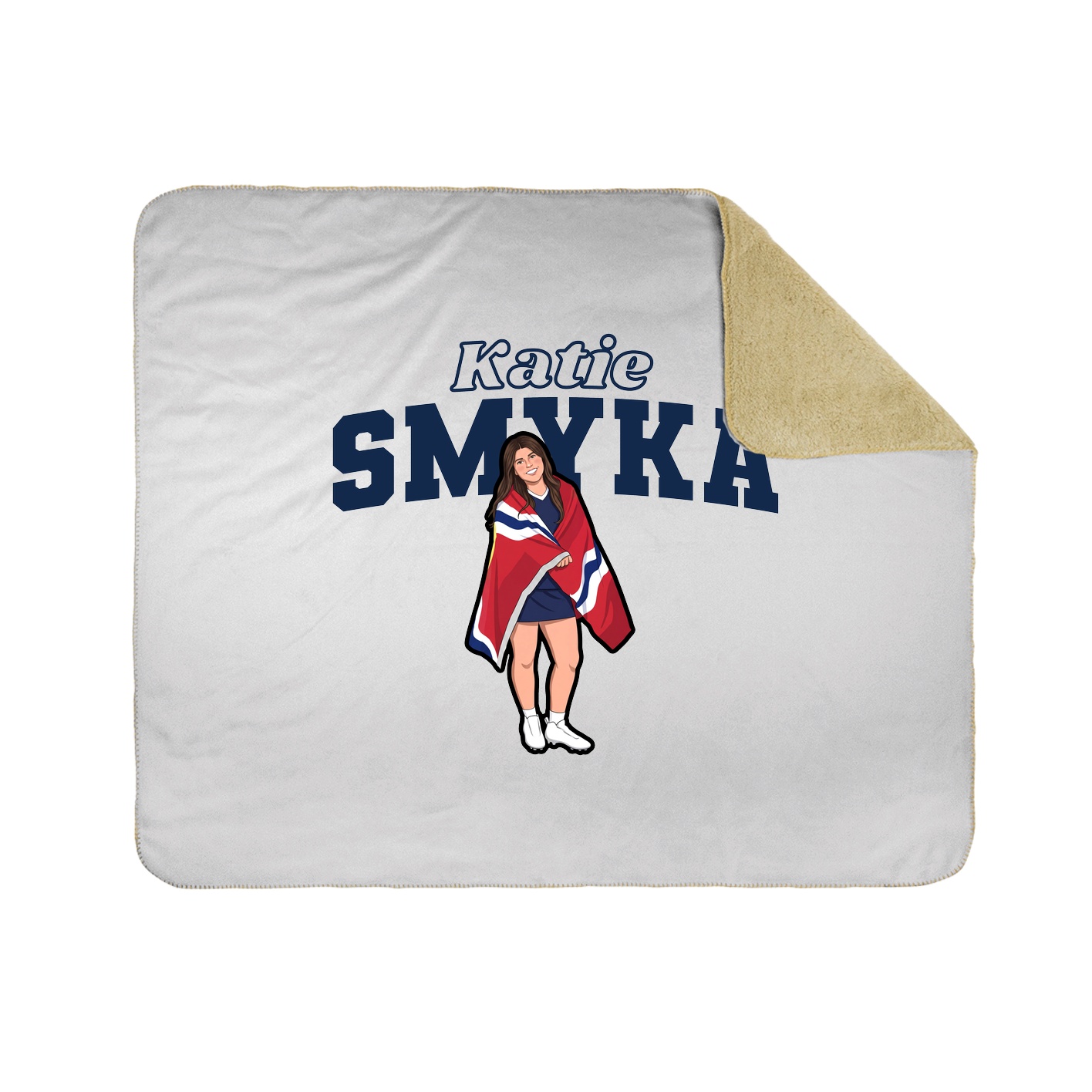 Throw Blanket — Name Arch in White
