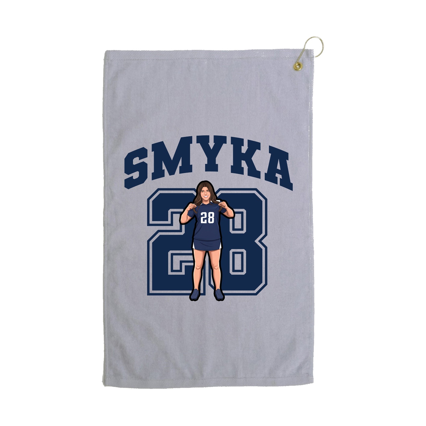 Golf Towel — Number in Grey