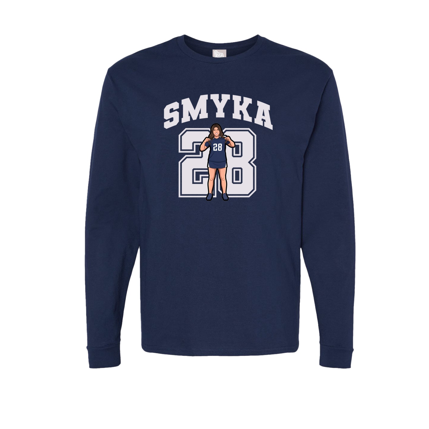 Long Sleeve Tee — Number in Navy