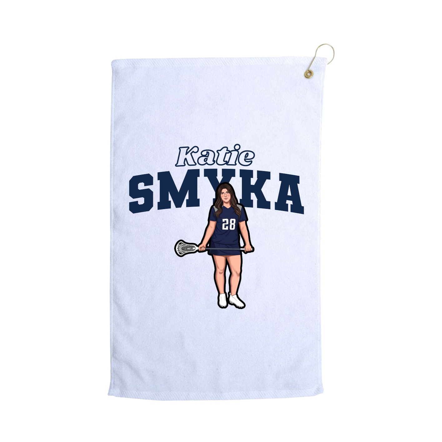 Golf Towel — Name Arch in White
