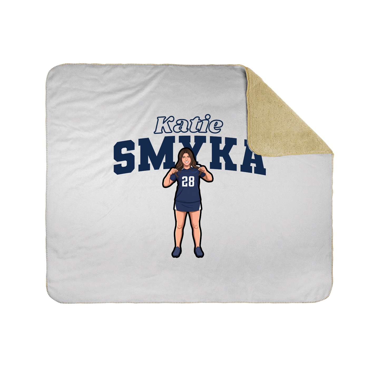 Throw Blanket — Name Arch in White