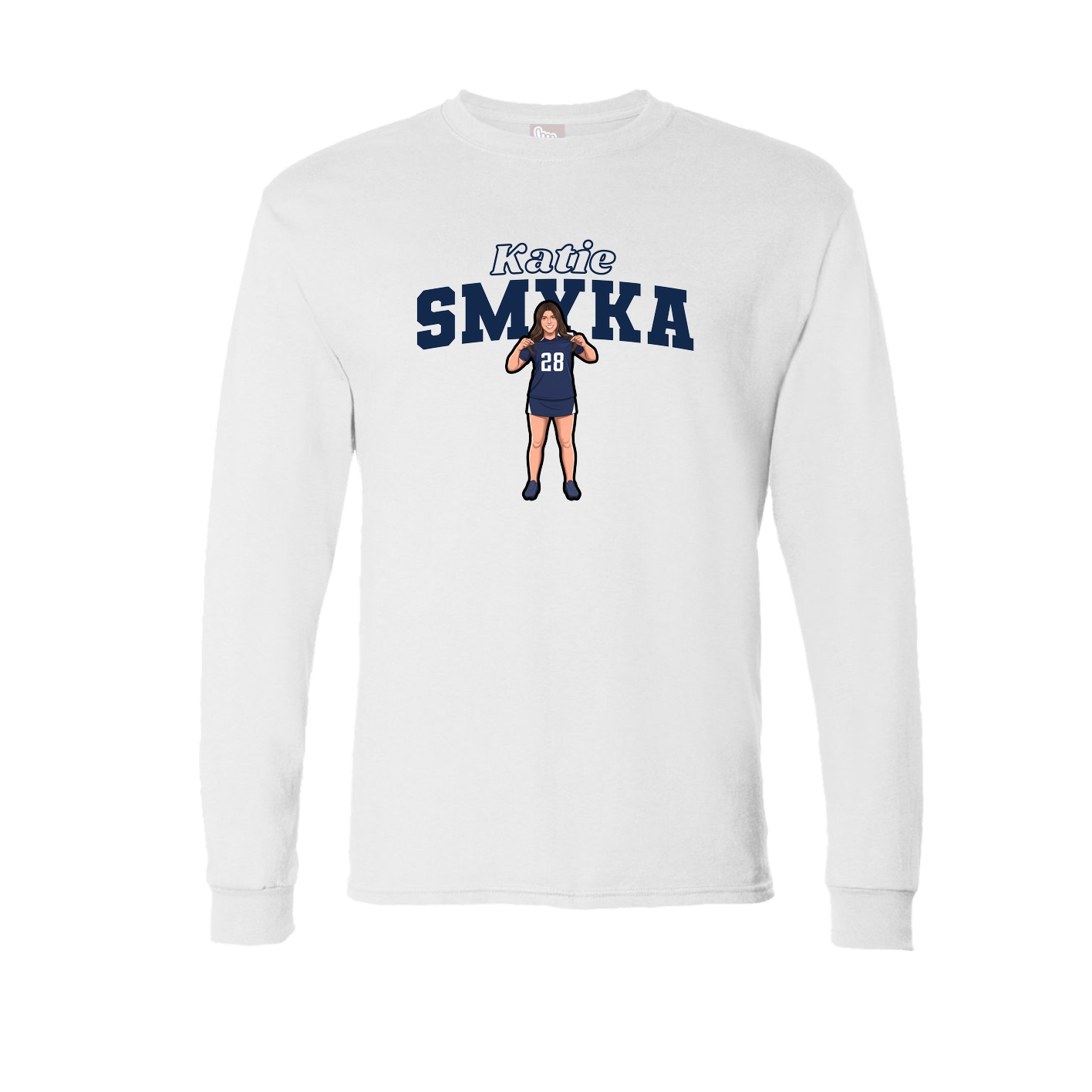 Long Sleeve Tee — Name Arch in White