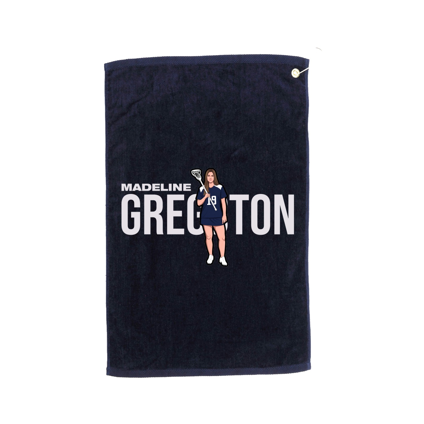 Golf Towel — Player Name in Navy