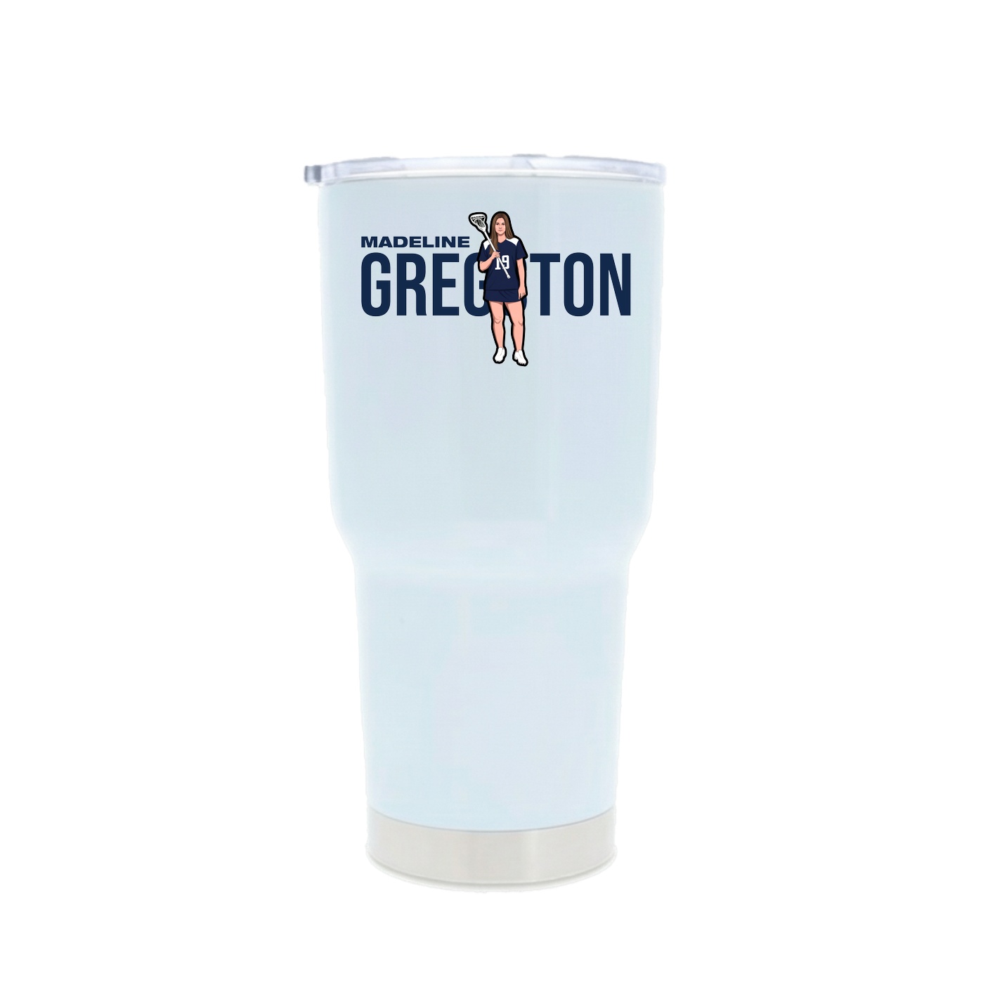 30oz Stainless Steel Tumbler — Player Name in White