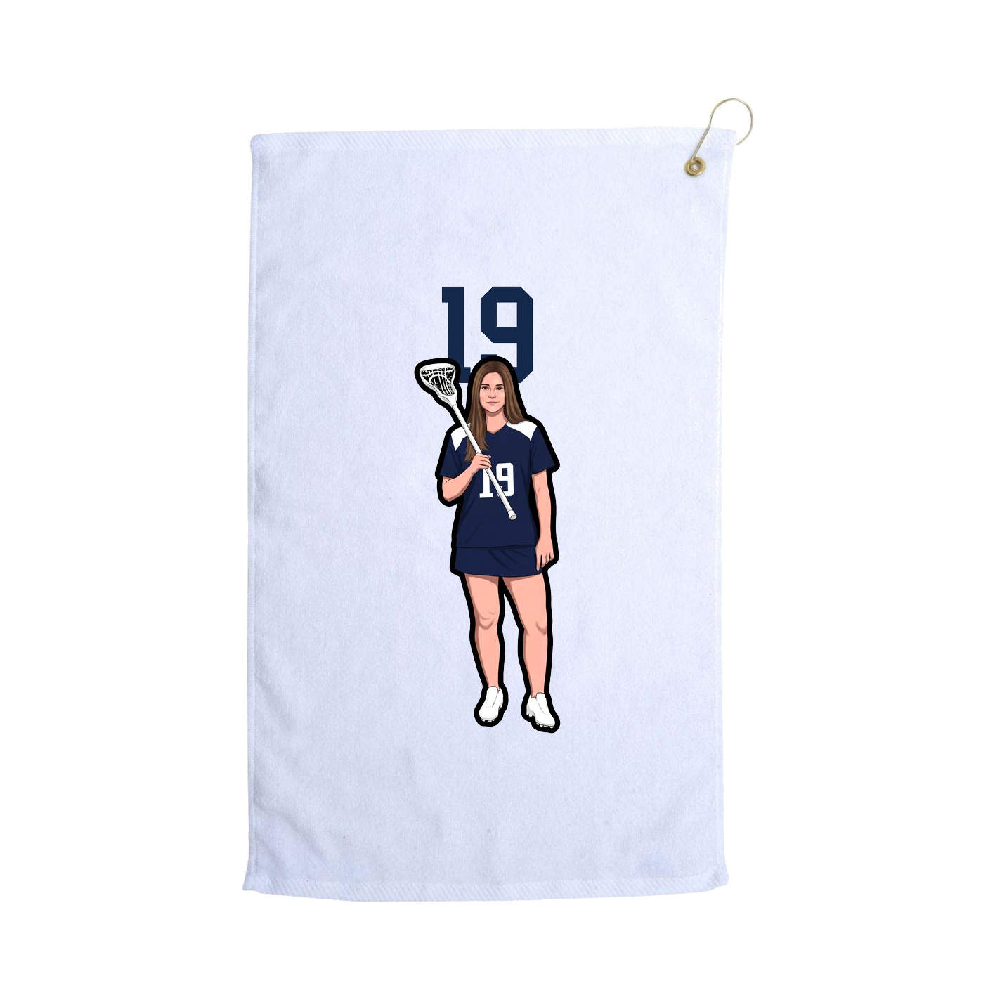 Golf Towel — Number Top in White