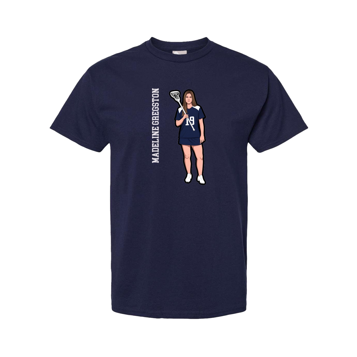 Tee — Name Vertical in Navy