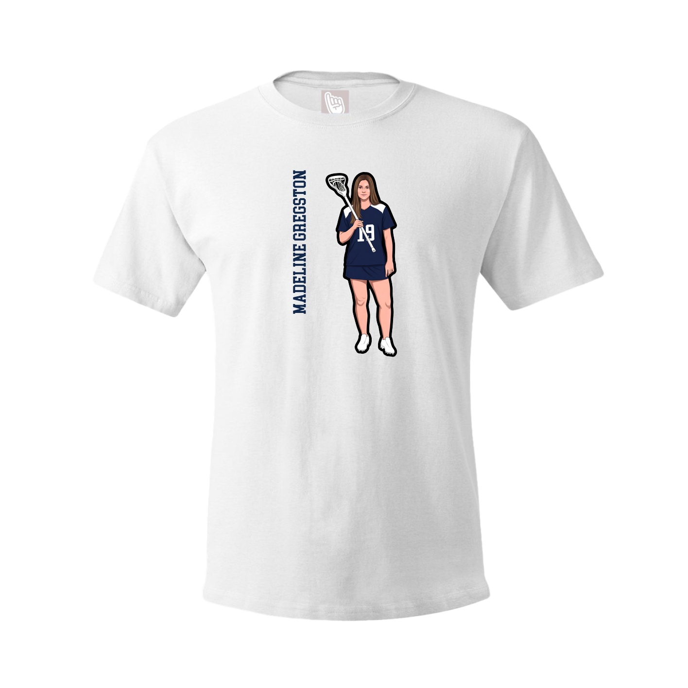 Youth Tee — Name Vertical in White