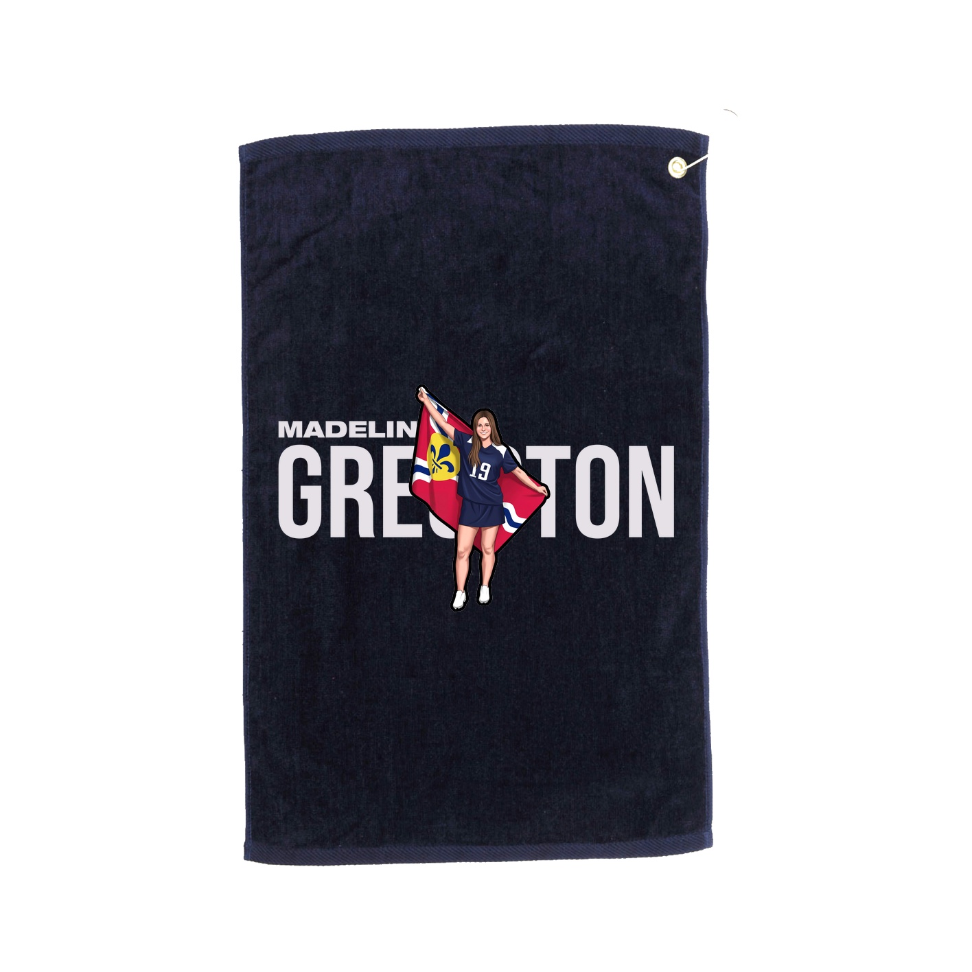Golf Towel — Player Name in Navy