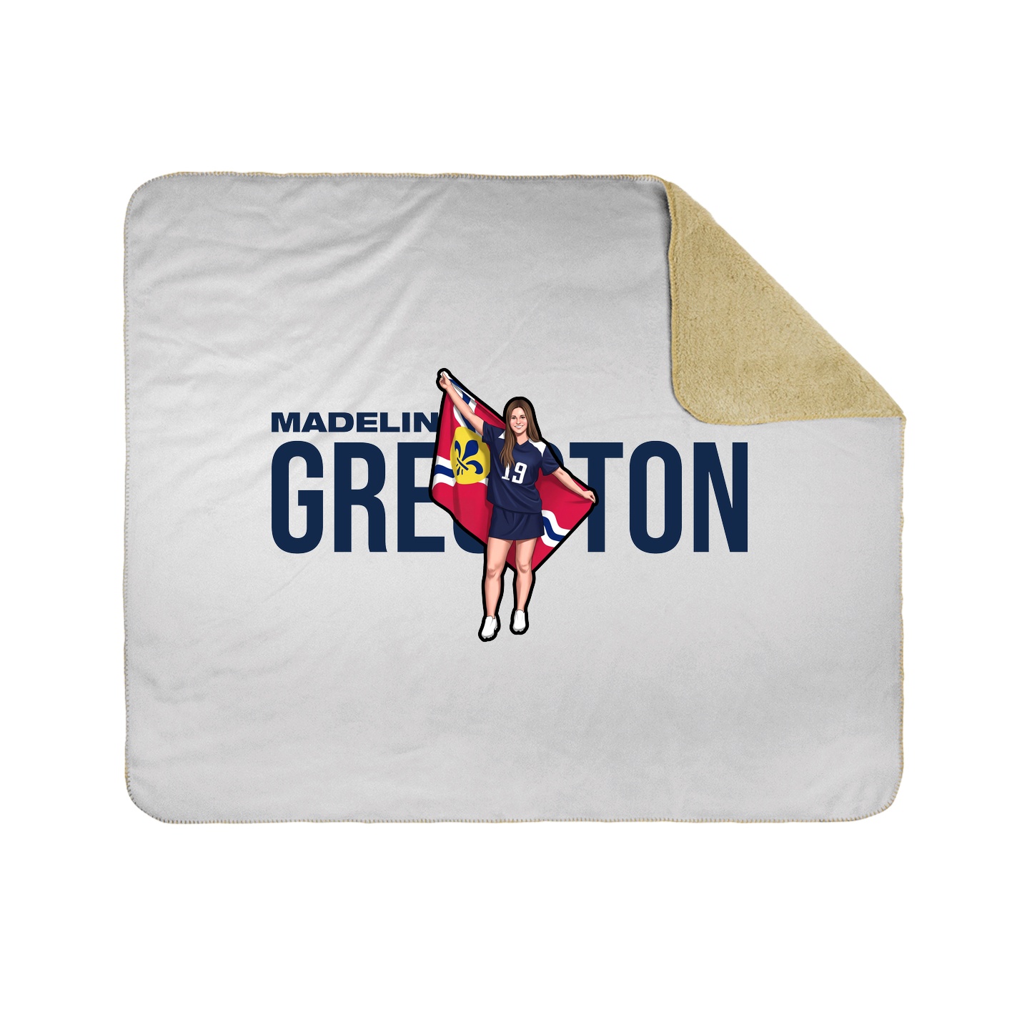 Throw Blanket — Player Name in White
