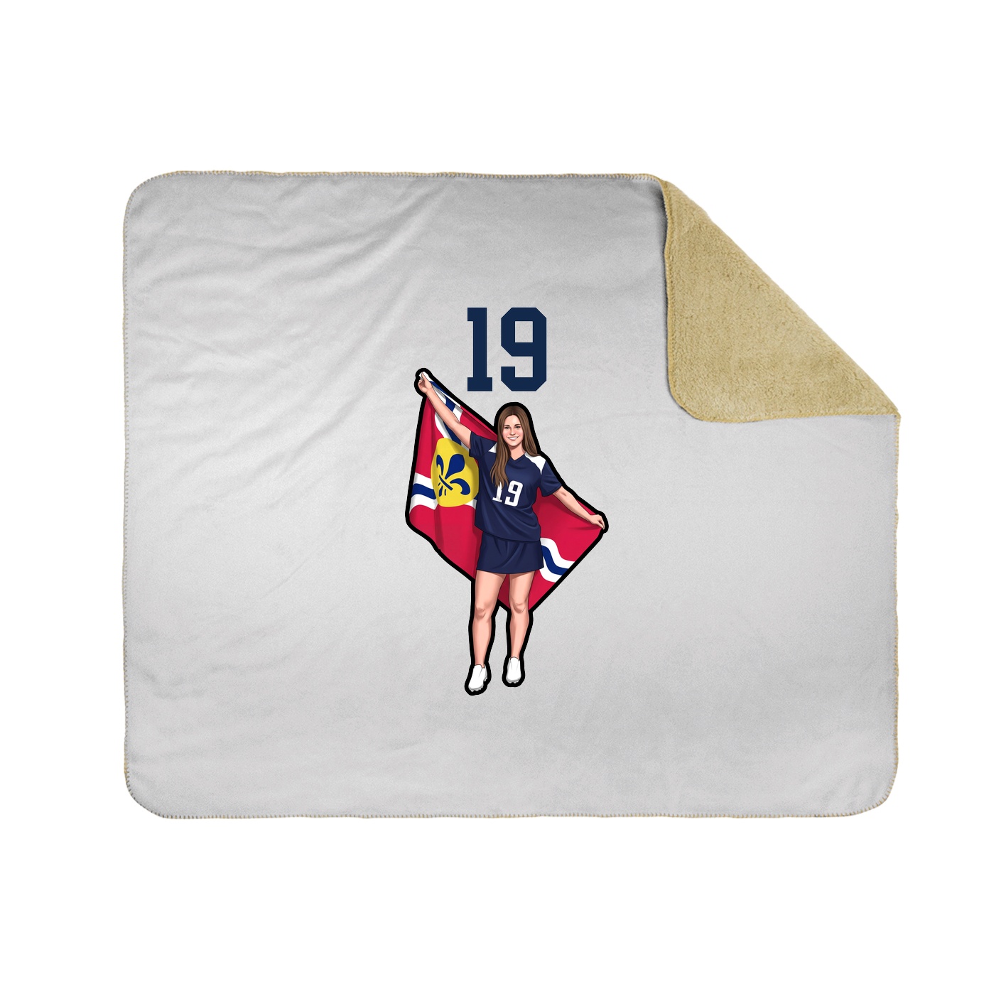 Throw Blanket — Number Top in White