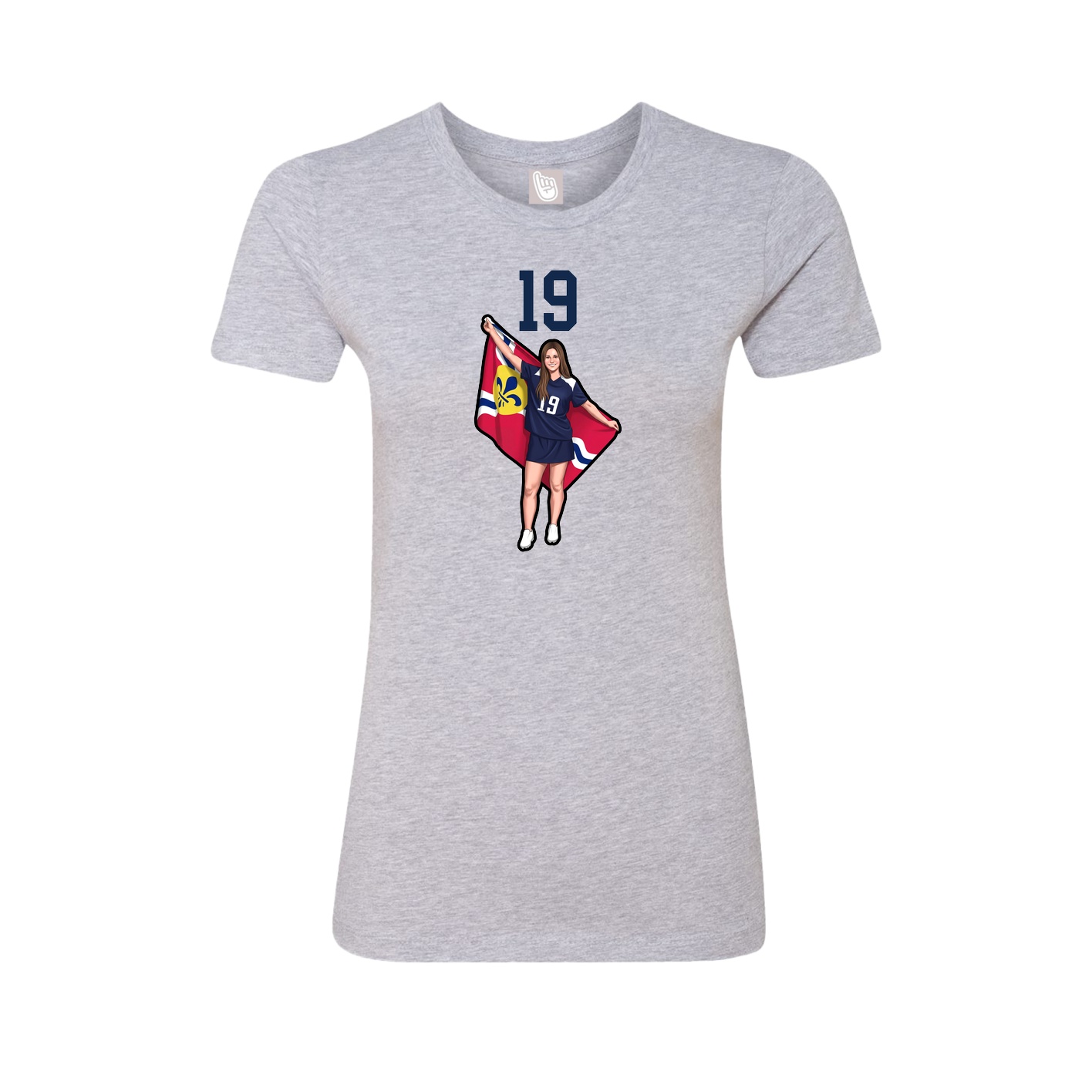 Fitted Women's Tee — Number Top in Grey