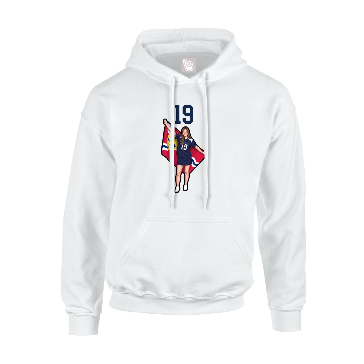 Hoodie — Number Top in White