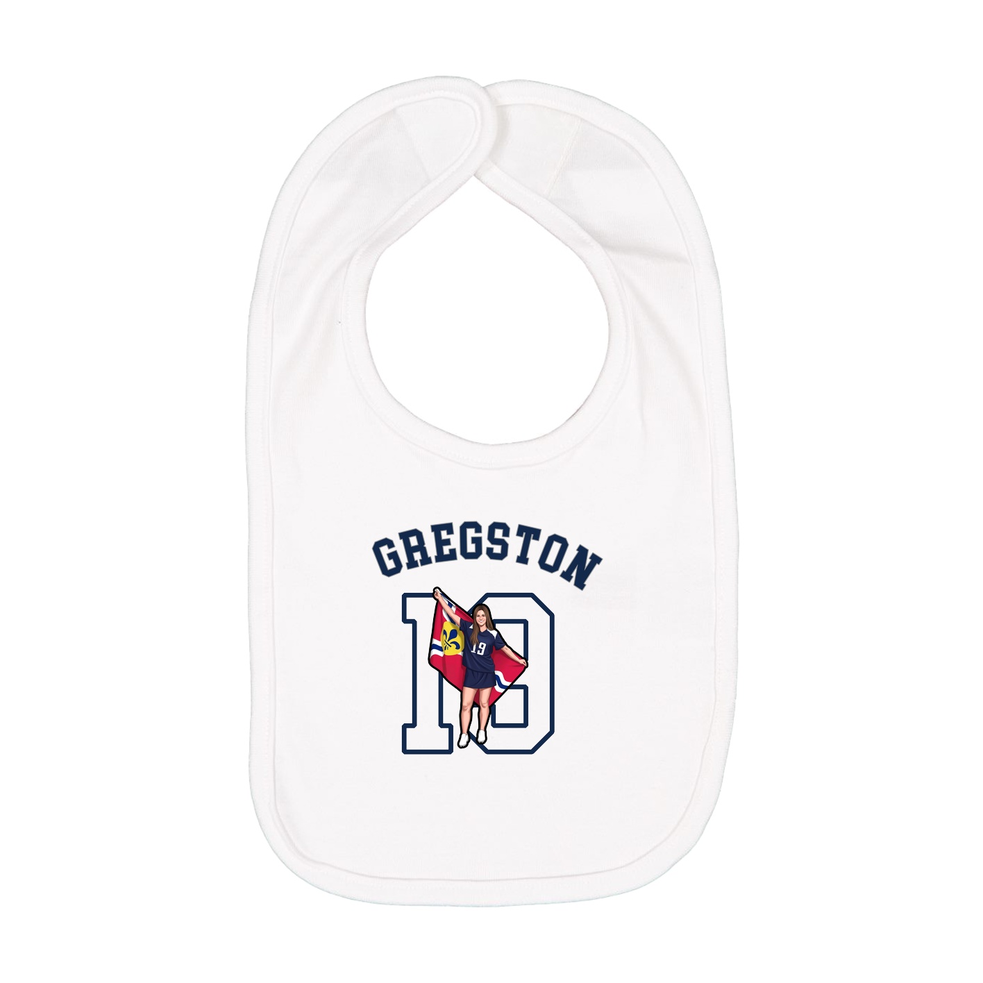 Infant Bib — Shirsey Arch in White