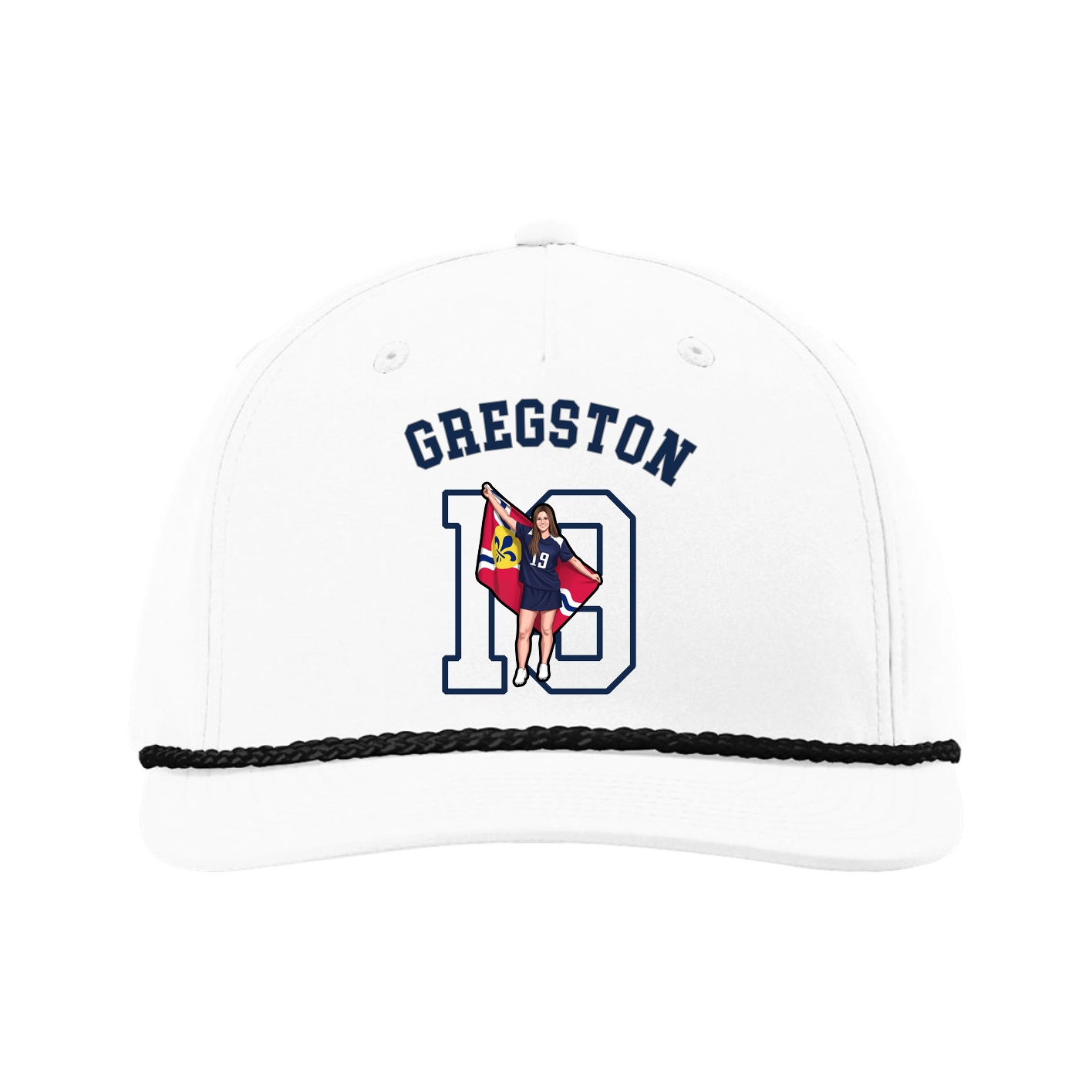 Five-Panel Classic Rope Cap — Shirsey Arch in White