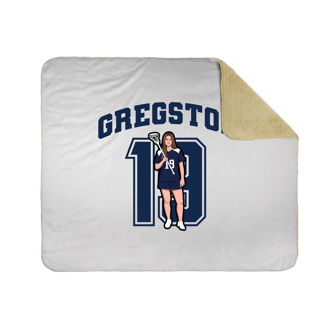 Throw Blanket — Number in White