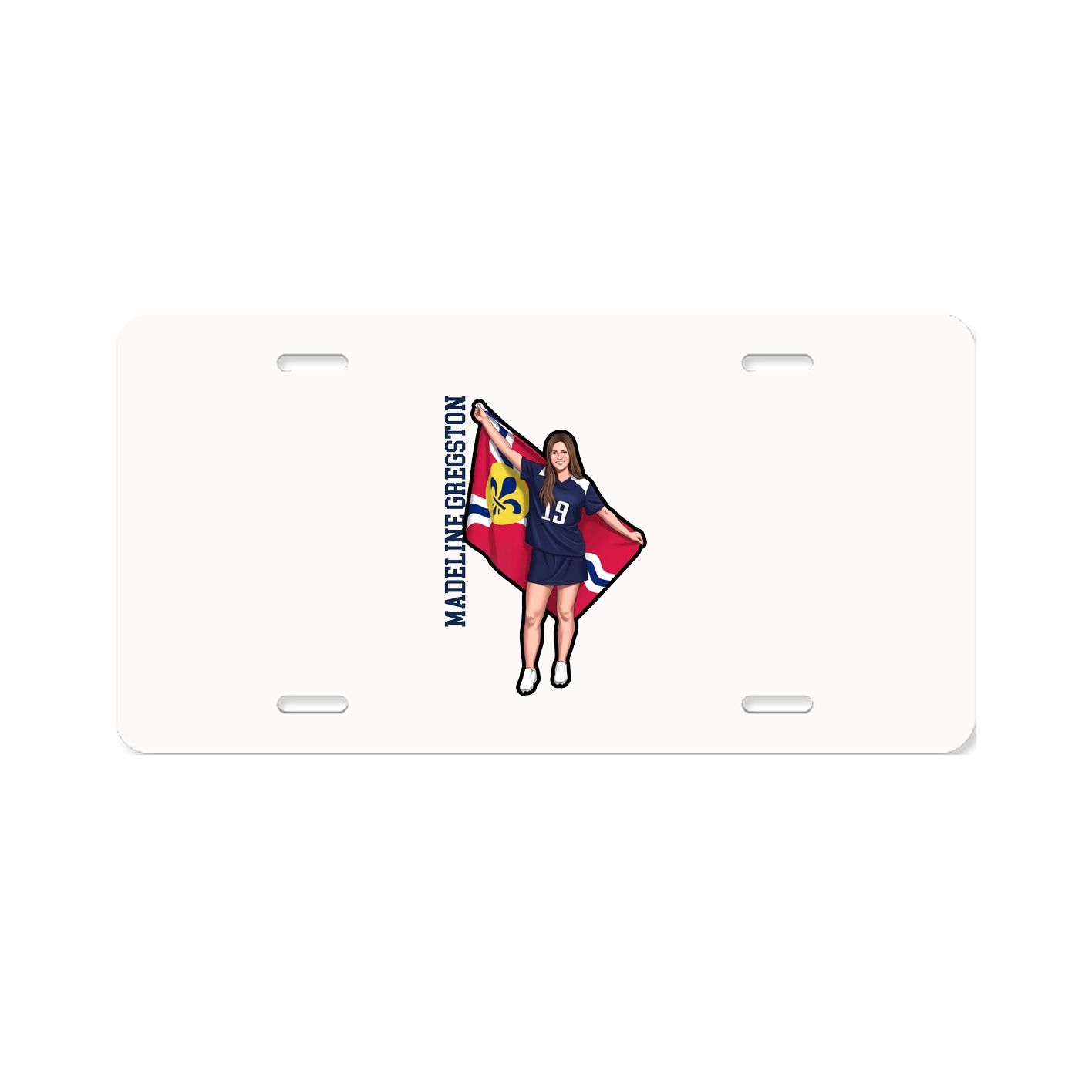 License Plate — Name Vertical in Classic