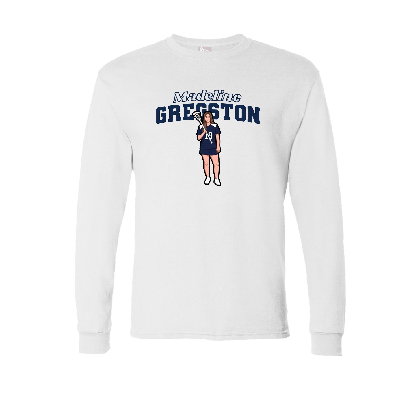Long Sleeve Tee — Name Arch in White