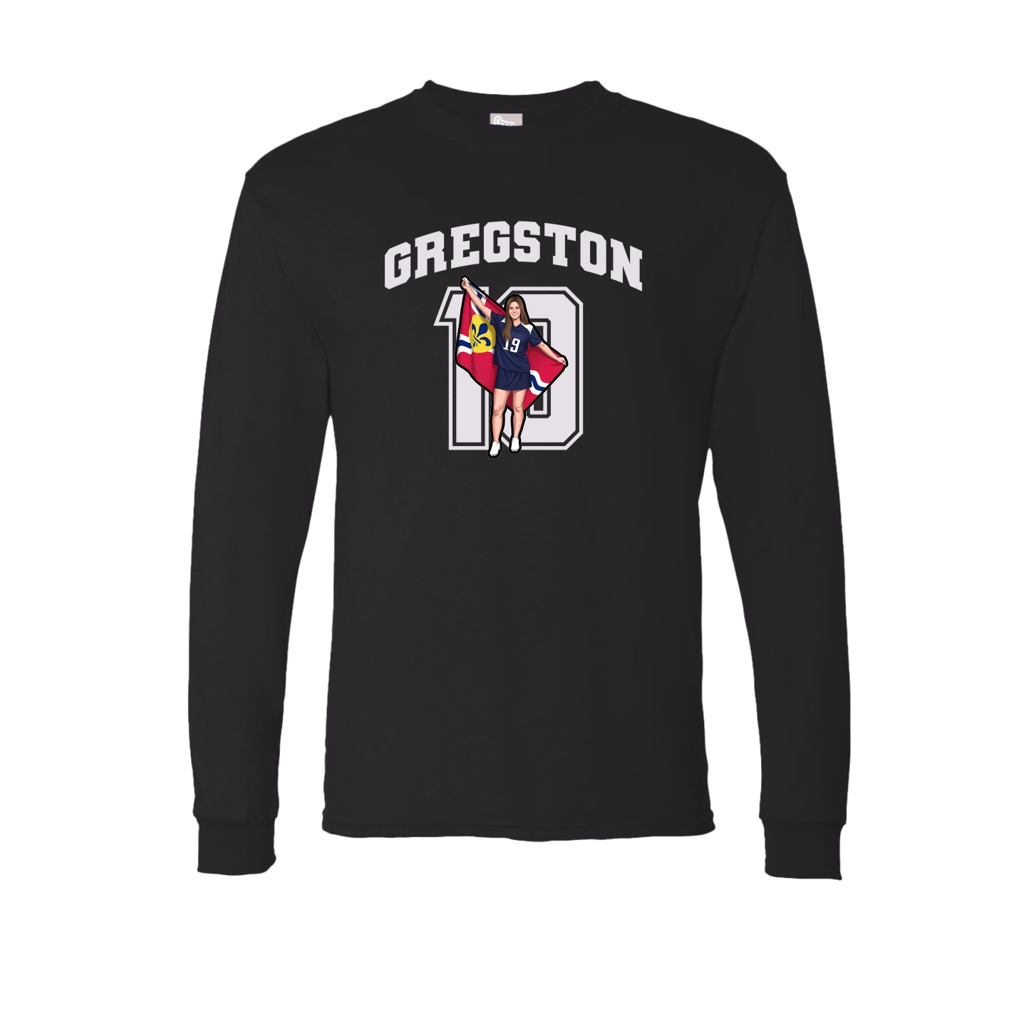 Long Sleeve Tee — Number in Black
