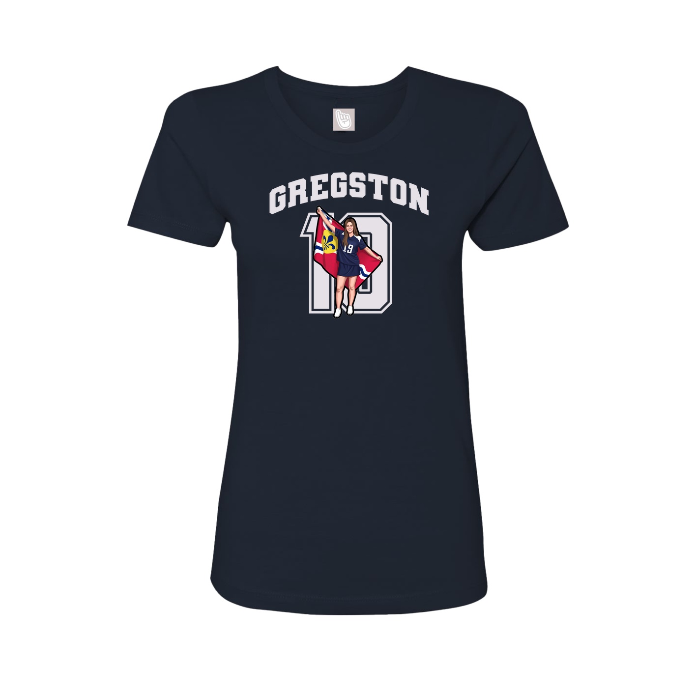Fitted Women's Tee — Number in Navy