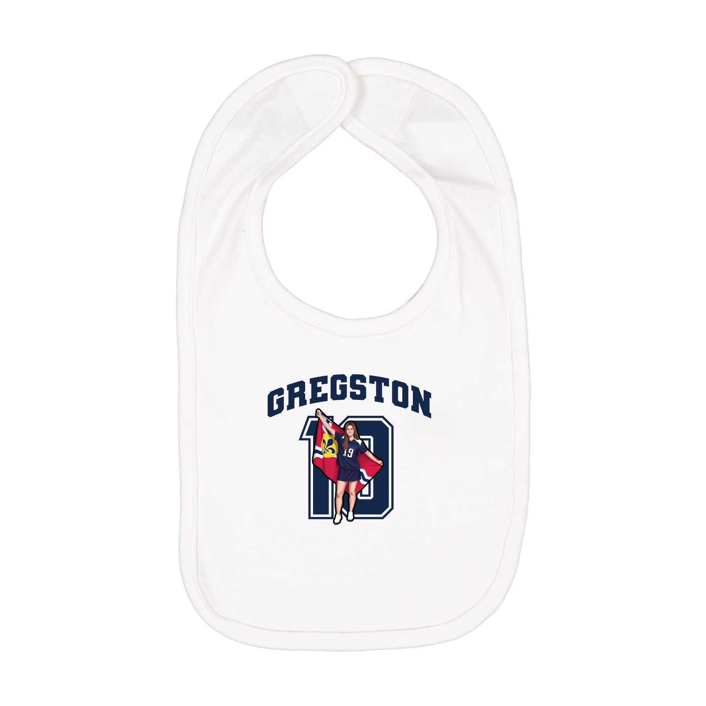 Infant Bib — Number in White